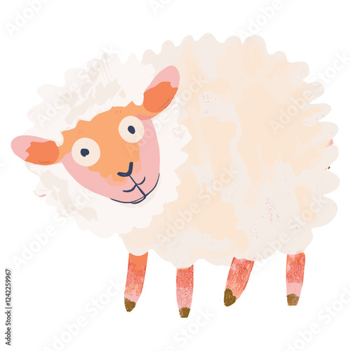 Cute sheep illustration livestock applique pattern vector