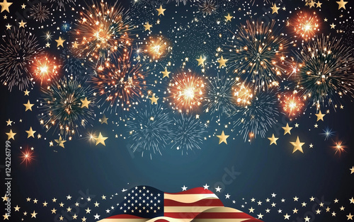 Obraz na płótnie fireworks on the night sky dynamic celebration overlapping firework new year background with fireworks w salonie