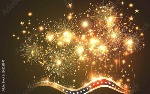 Obraz na płótnie new year background with fireworks fireworks on the night sky dynamic celebration overlapping firework w salonie