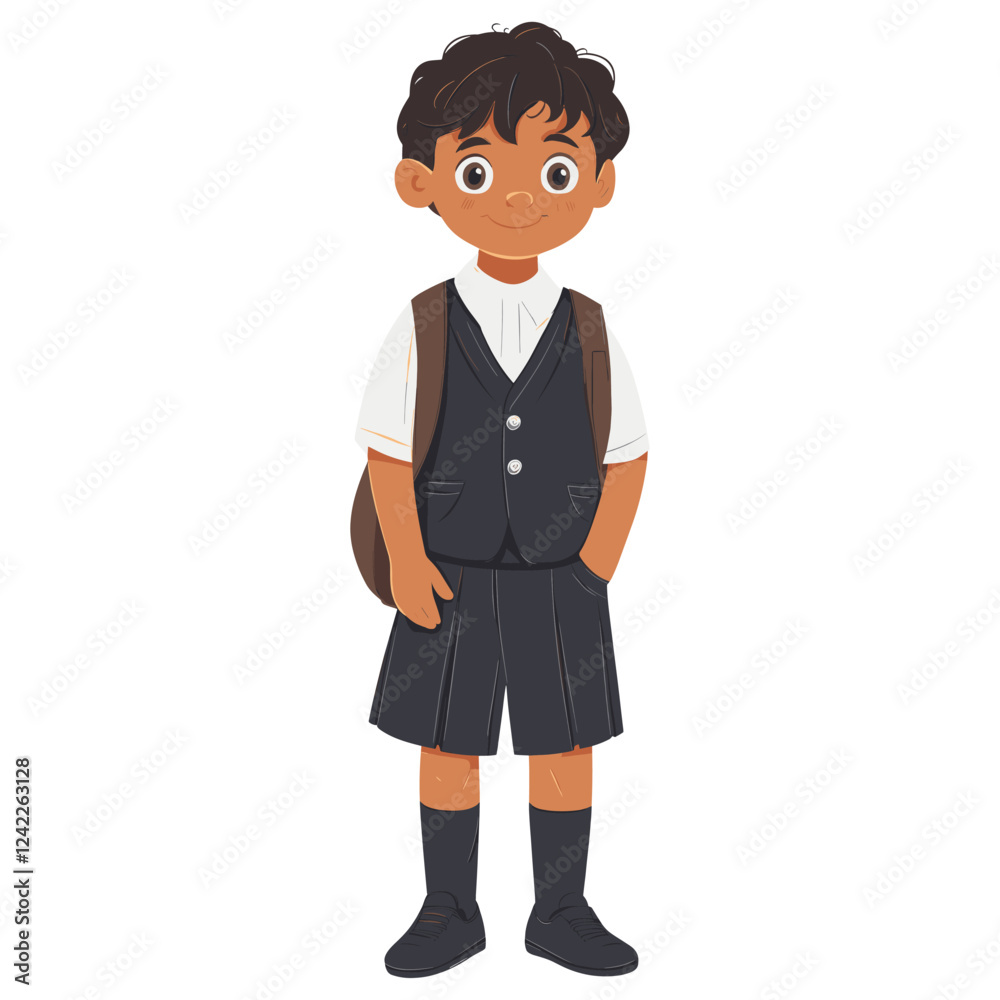 6 years old boy illustration uniform school vector 6 years old boy illustration uniform school vector