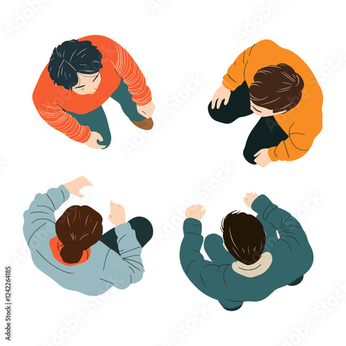 Diverse people person illustration view vector