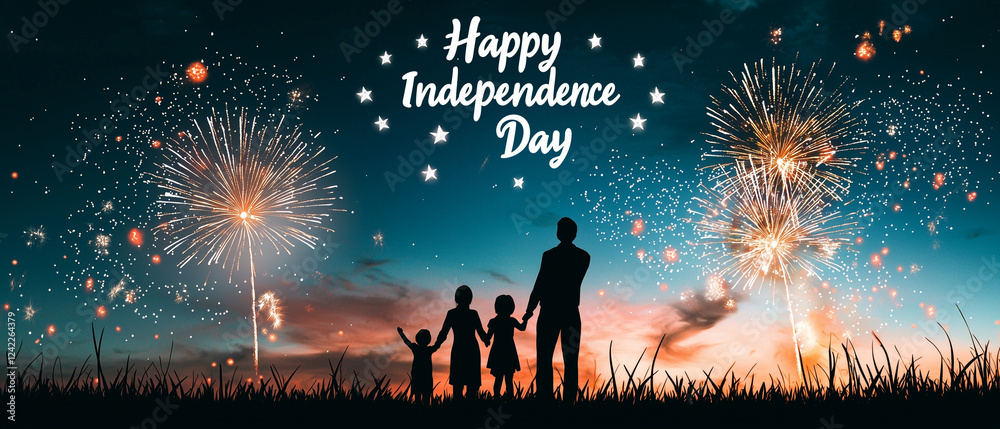 fireworks on the beach night sky independence day background