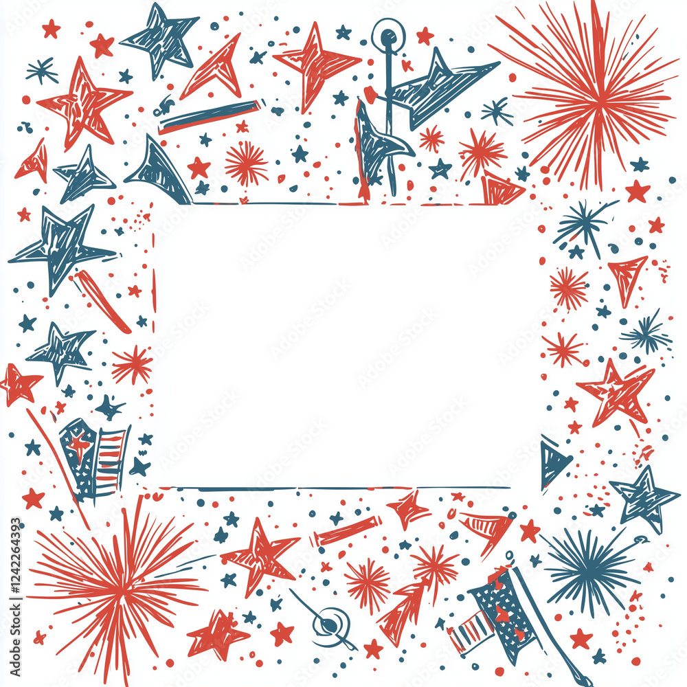 Fototapeta premium 4th july independence day background a festive yet minimalist frame with star and stripes