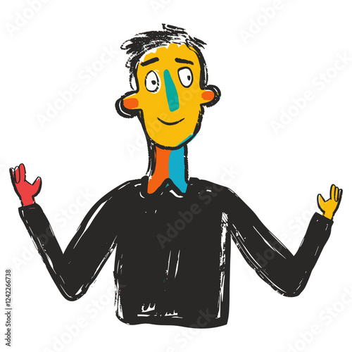 Finance man business concept impressions art style illustration vector