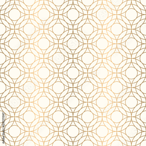 Geometric seamless pattern with overlapping striped circle lines for luxury and elegant cover, invitation, card, packaging, fabric design.