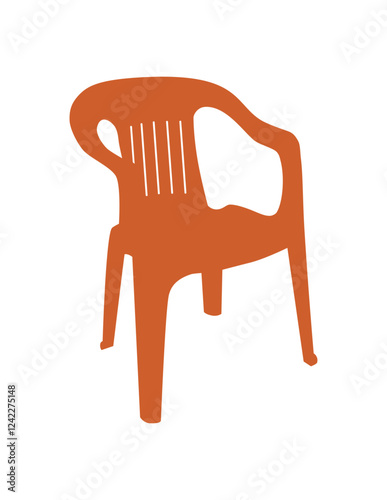 Red monoblock chair illustration vector. 