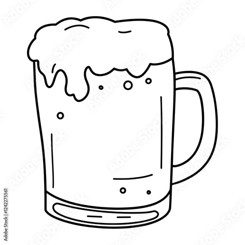 Beer beverage drink line vector