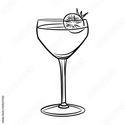 Cocktail beverage drawing simple vector