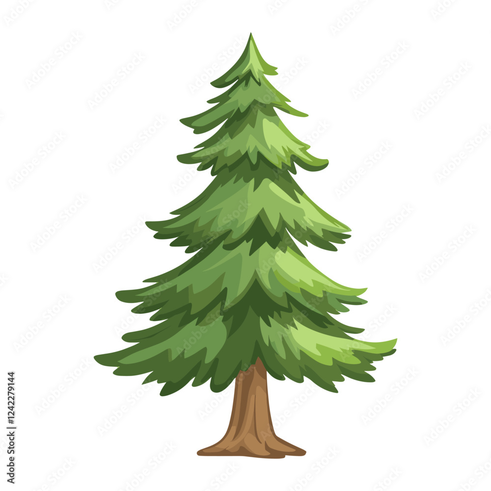 Obraz premium Pine tree illustration botanical evergreen vector