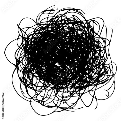 Abstract chaotic black lines vector