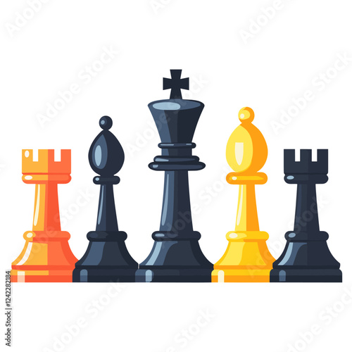 Chess illustration game strategic vector