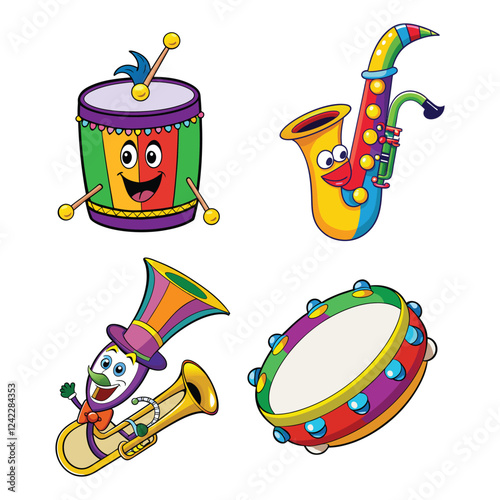 Colorful Cartoon Musical Instruments for Kids