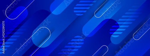 Blue gradient geometric background suitable for presentations, digital designs, and web page layouts, featuring abstract shapes and contemporary styling with a professional aesthetic.