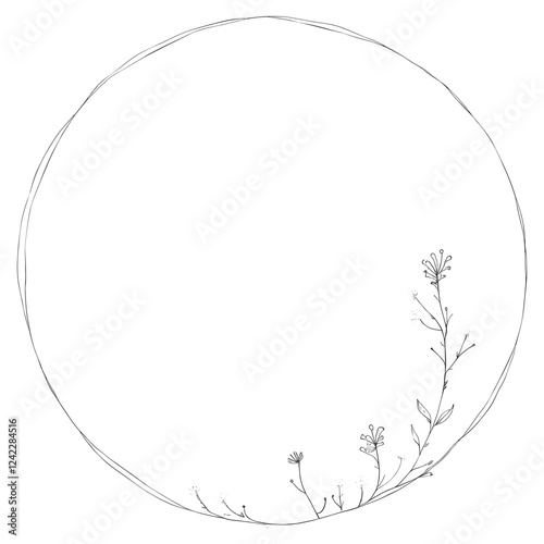 Wallpaper Mural Botanical illustration circle frame vector Torontodigital.ca