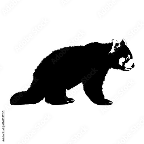 Real red panda silhouette illustration wildlife animal vector