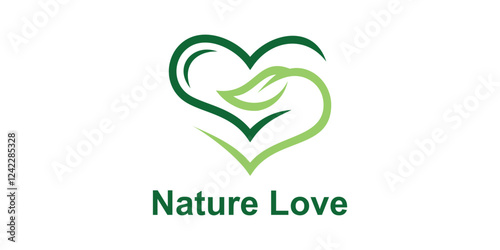 logo design combination of love and leaves, logo for agriculture, farm, growth, symbol, icon, idea, creative.