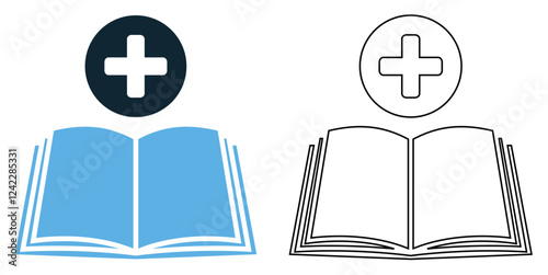 medical education icon vector, healthcare training, online courses, medical schools, and learning pictogram symbol ui and ux design, glyphs and stroke line