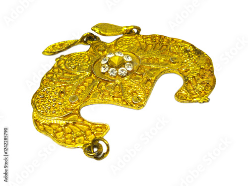 Background of women's accessories made of brass
