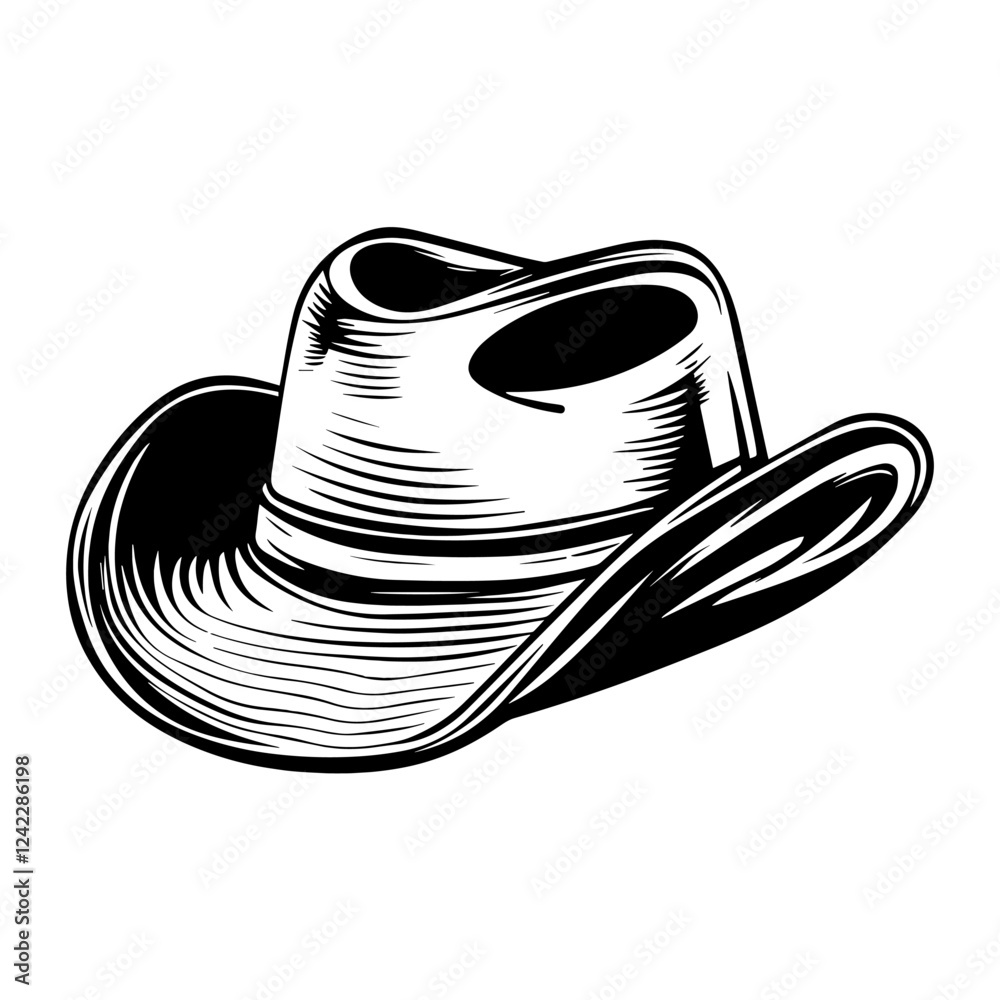 Hat illustration black white vector