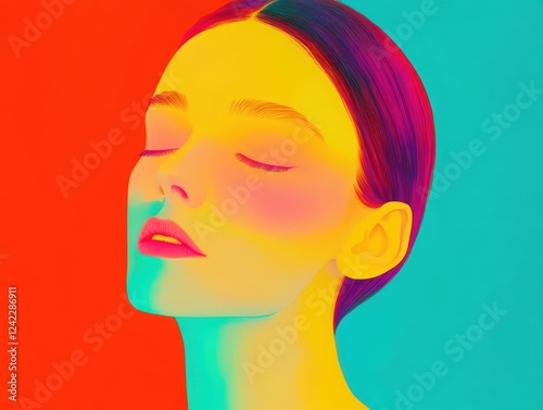 A Portrait of a Graceful Woman with Deeply Moving and Expressive Facial Emotions 