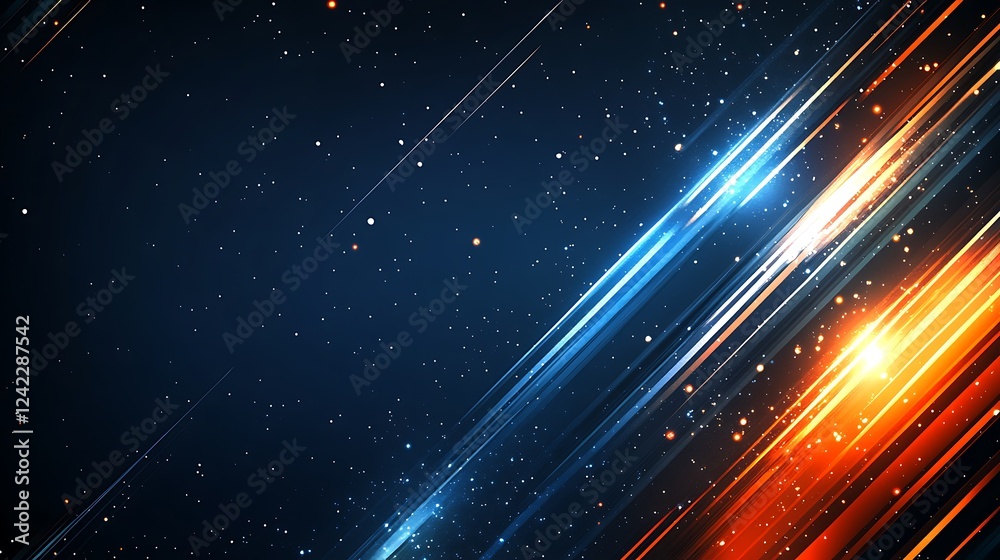 Obraz premium Abstract Cosmic Light Streaks Across Dark Space