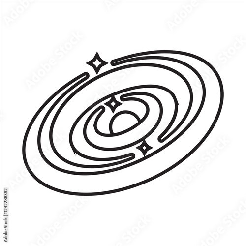 Space galaxy icon vector art illustration.