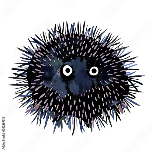 Cute urchin animal illustration vector