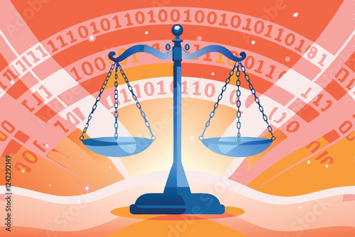 Create a dark, dramatic background image depicting a glowing, golden scale of justice, subtly integrated into a law-themed design featuring legal books and parchment.