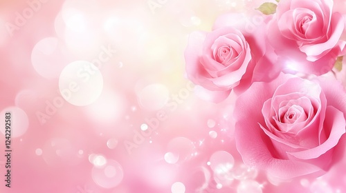  Elegant Pink Roses with Soft Focus Bokeh Background