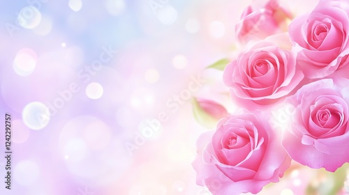  Elegant Pink Roses with Soft Focus Bokeh Background
