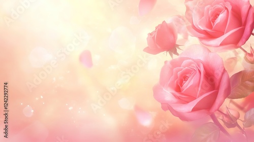  Elegant Pink Roses with Soft Focus Bokeh Background