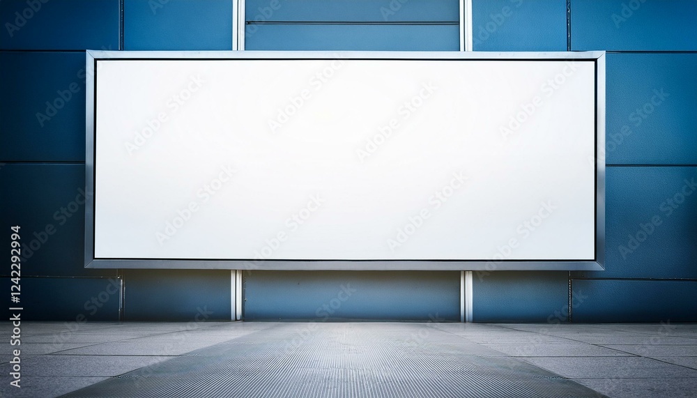 blank billboard on the wall. White blank screen billboard in the for new product or presentation with empty space. blank billboard on the wall. White blank screen billboard in the for new product or presentation with empty space.