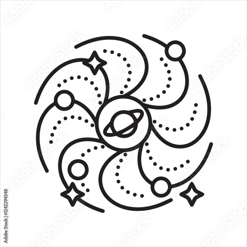 Space galaxy icon vector art illustration.