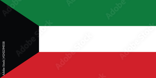 Free Download Flag of Kuwait. Flag icon. Standard color. Standard size. A rectangular flag. Computer illustration. Digital illustration. Vector illustration. - GFXLoad