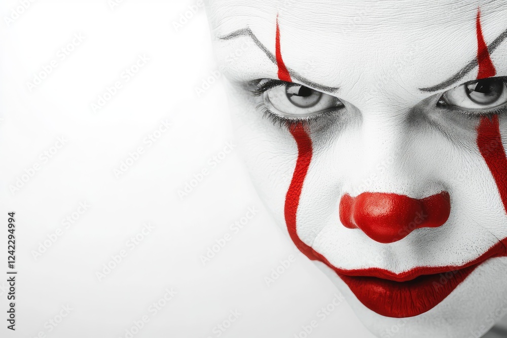 Obraz premium A Close Up Of A Persons Face With Clown Makeup