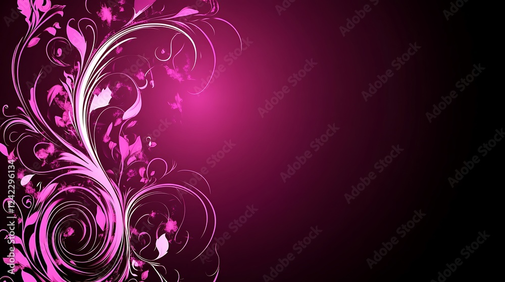 Abstract Pink Floral Design Swirls Background Abstract Pink Floral Design Swirls Background