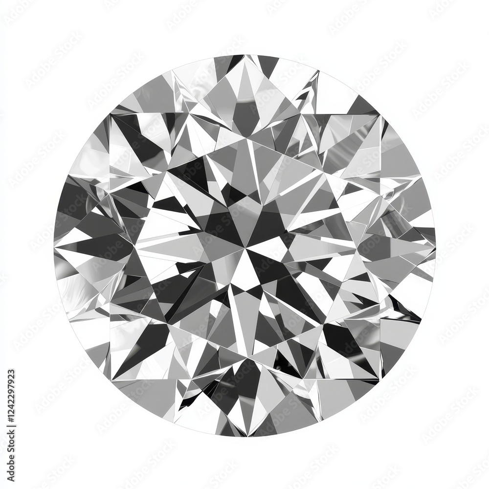 Sparkling round diamond, isolated, studio, white background, jewelry Sparkling round diamond, isolated, studio, white background, jewelry