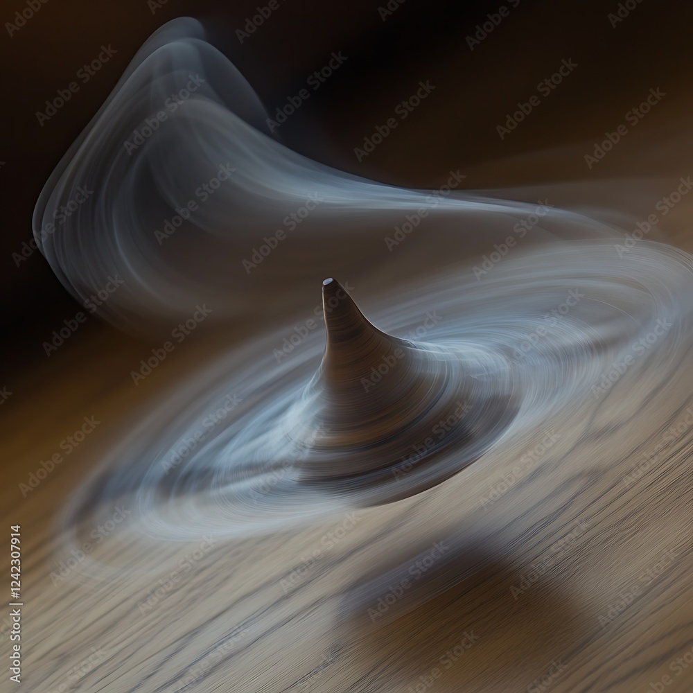 Obraz premium A long-exposure shot of a spinning top with its movemen