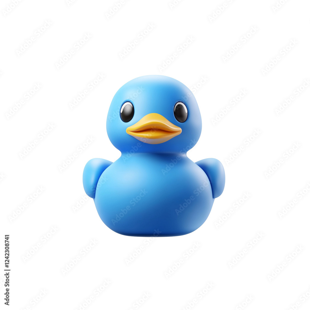 3d blue rubber duck icon on white background 3d blue rubber duck icon on white background