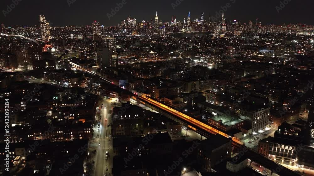 custom made wallpaper toronto digitalAerial view of the New York City skyline at night