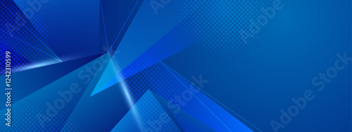Blue gradient geometric background for business presentations, digital design, or website decorations