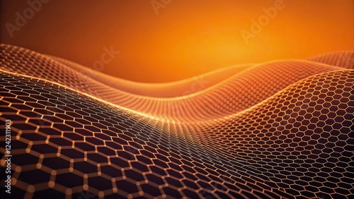 Wallpaper Mural Abstract Flowing Patterns with Honeycomb Texture on Warm Gradient Background Torontodigital.ca