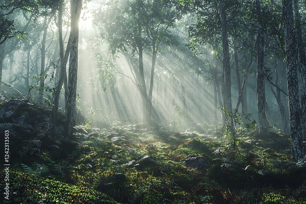 Obraz premium fog in the forest