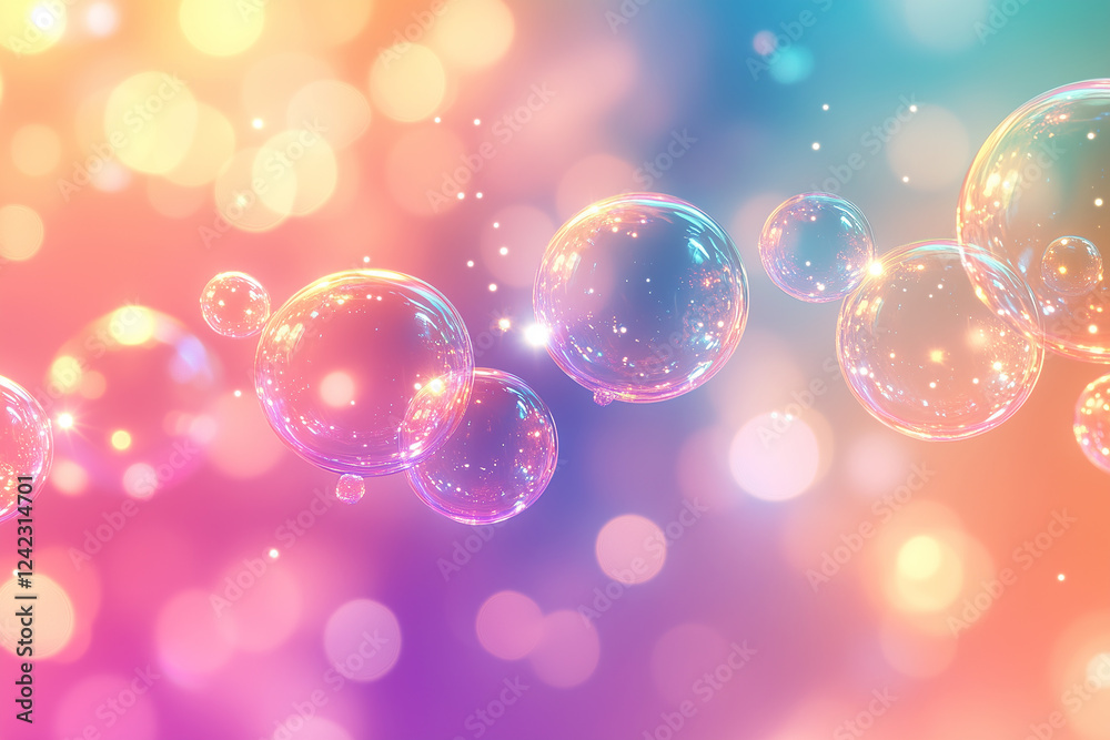 A dreamy pastel bubble background with soft, glowing orbs floating in a colorful gradient, reflecting light beautifully A dreamy pastel bubble background with soft, glowing orbs floating in a colorful gradient, reflecting light beautifully