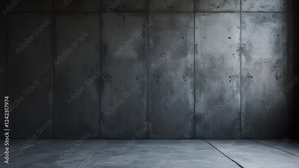3d render of an empty room with concrete wall and floor. Generated by AI