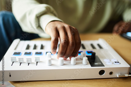 Using a music mixer photo