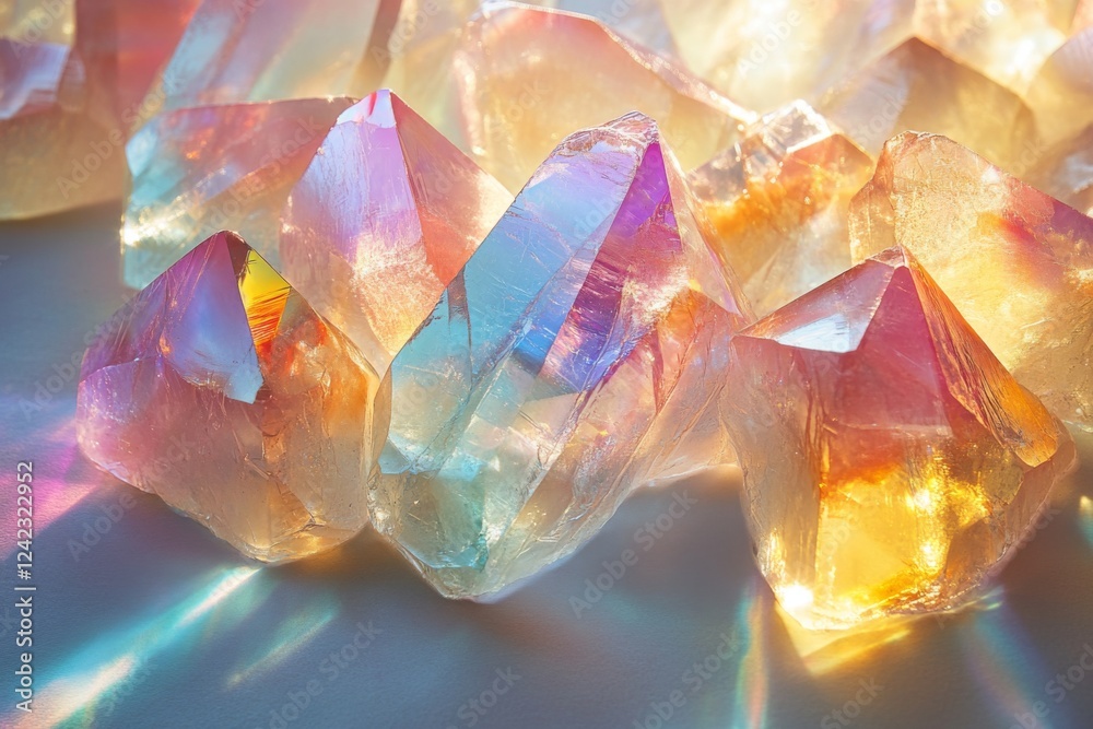Abstract crystals with colorful reflections Abstract crystals with colorful reflections