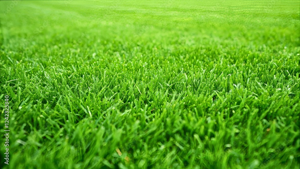 Vibrant Green Grass Field Close-Up with Fresh and Lush Texture on Sunny Day Vibrant Green Grass Field Close-Up with Fresh and Lush Texture on Sunny Day