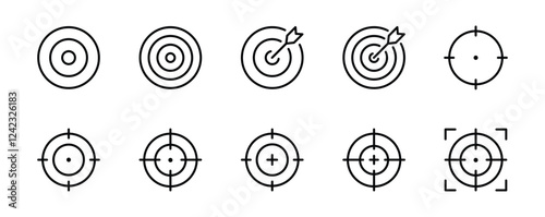 Target and Goal icon set. target marketing icon vector