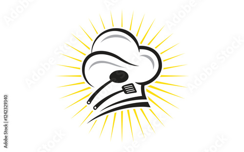 Chef cooking element logo template vector illustration